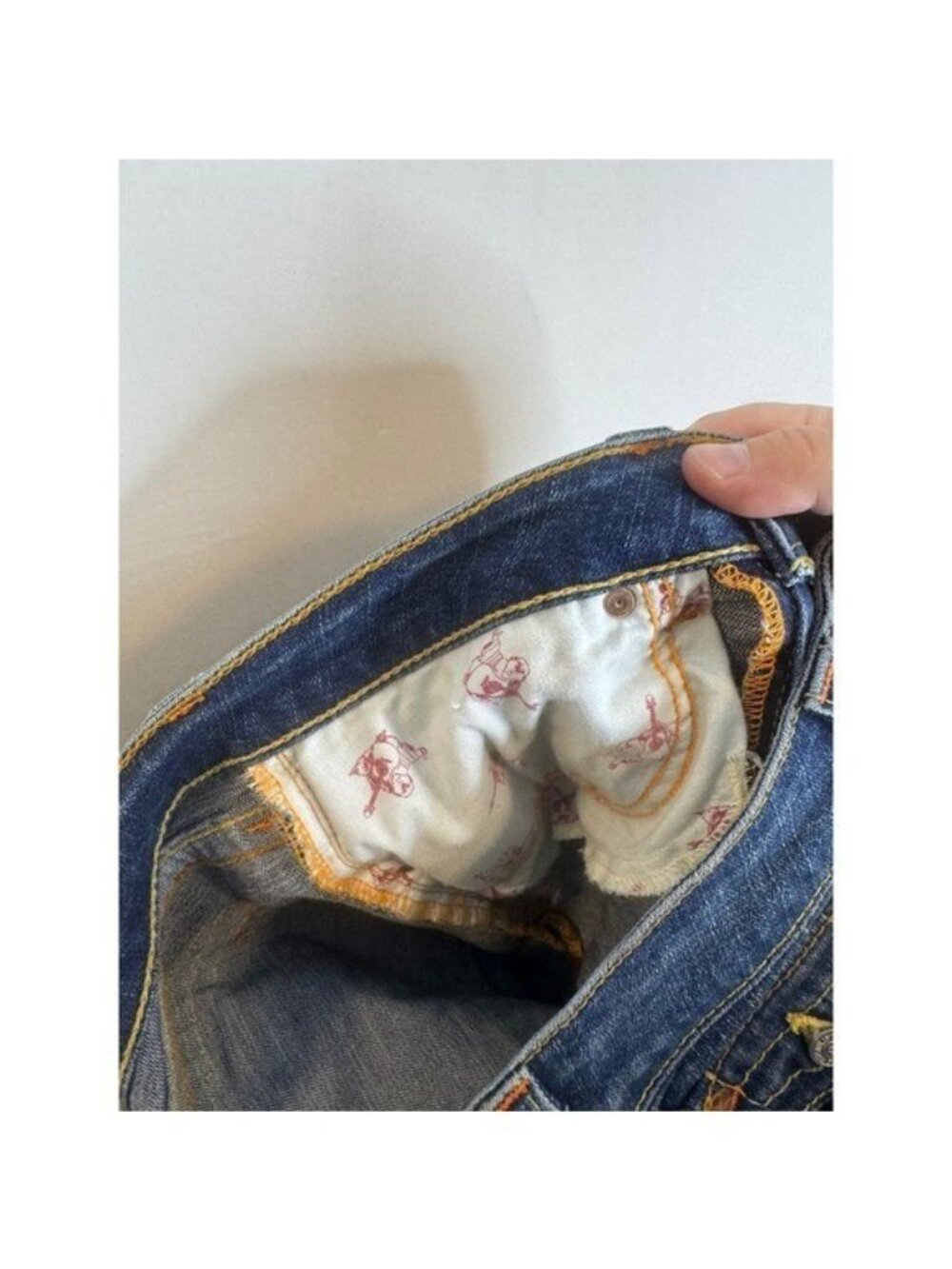 True Religion Straight Leg Jeans Blue Wash Low Rise Women 32X32  USA 10572 - Picture 10 of 12